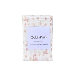Calvin Klein Falling Petals Cotton Sateen Weave KING Pillowcase Set 2pc